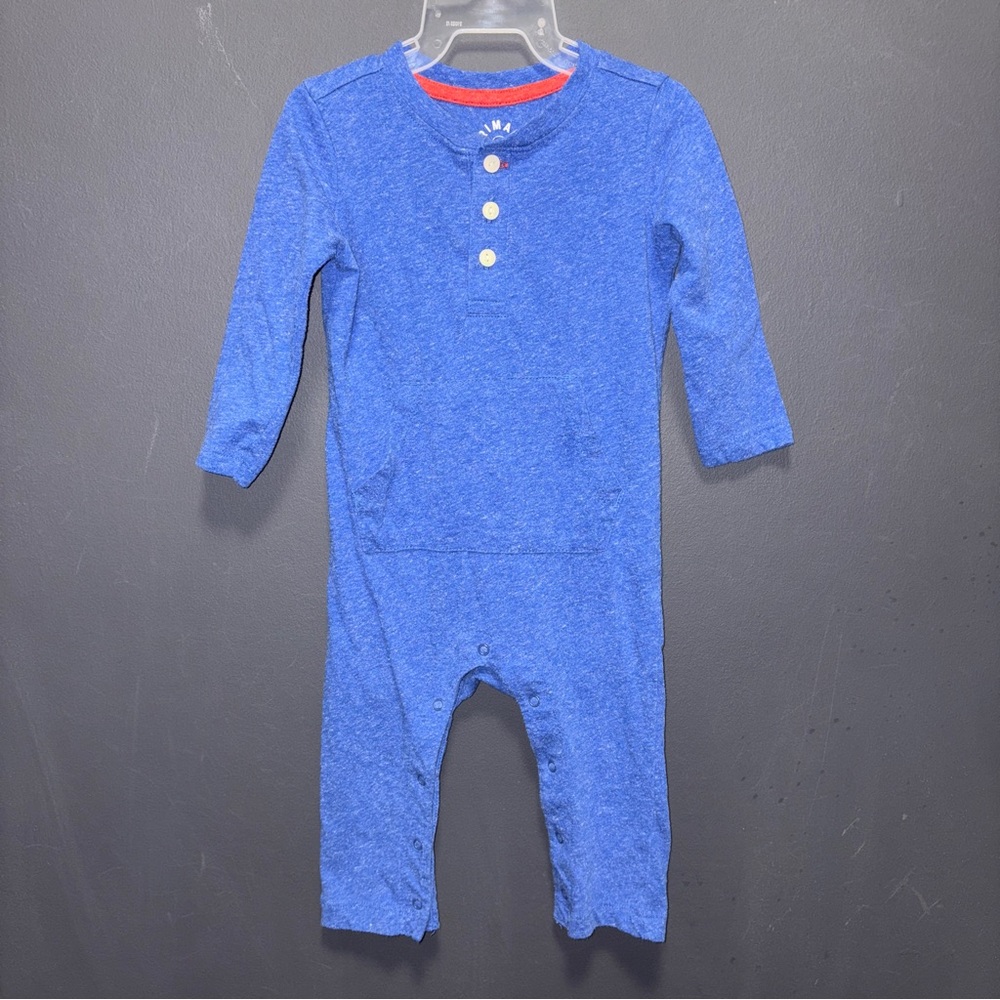 Primary Brand 6-12m Organic Cotton Footless Romper Blue
